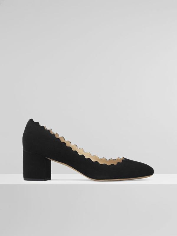 Zapatos de Salón Mujer Chloé Lauren Negras Suede Kidskin YKWJ93742